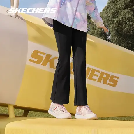 Skechers斯凯奇童装女童中大童针织休闲长裤舒适百搭紧身喇叭裤图片