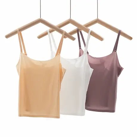 一片式冰丝无痕吊带背心超薄款防走光抹胸内衣基础款肉色打底轻薄图片