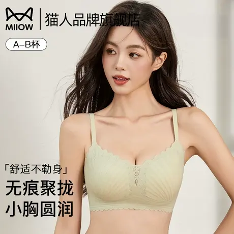 猫人内衣女聚拢小胸圆润透气性感舒适软支撑收副乳新款不空杯文胸商品大图