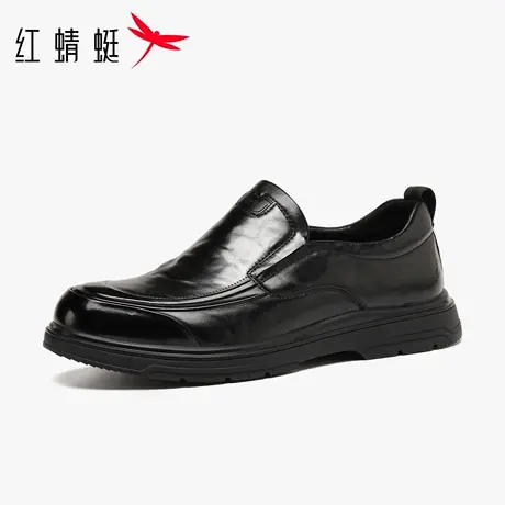 红蜻蜓男鞋秋季新款鞋子男士休闲一脚蹬套脚皮鞋男商务真皮年轻人商品大图