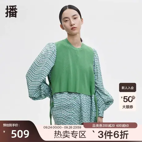 播春秋新款气质时尚小众设计感休闲宽松圆领衬衫女BDP3CD1900图片