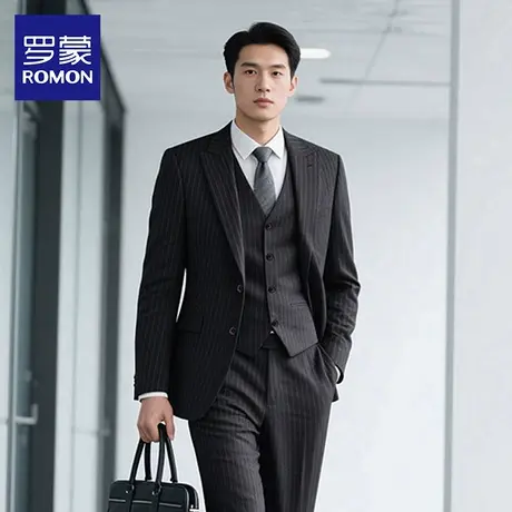 罗蒙男士西服套装2025秋季新款商务职业装修身百搭结婚面试西装NX图片