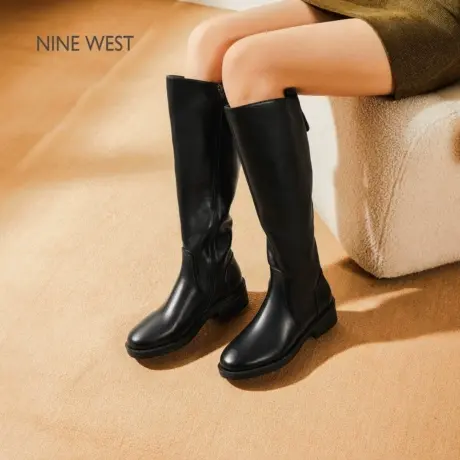 Nine West/玖熙骑士靴女加绒长靴冬季保暖高筒靴机车靴时尚长筒靴图片