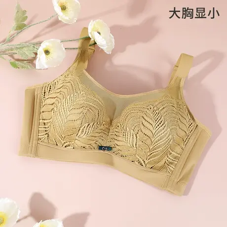 熳洁儿女内衣大胸显小文胸超薄杯透气舒适软钢圈防走光收副乳胸罩商品大图
