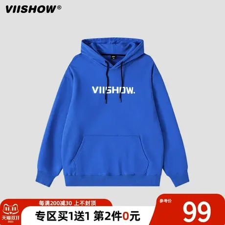 VIISHOW卫衣男春秋2022新款ins潮牌美式宽松落肩连帽情侣上衣秋季商品大图