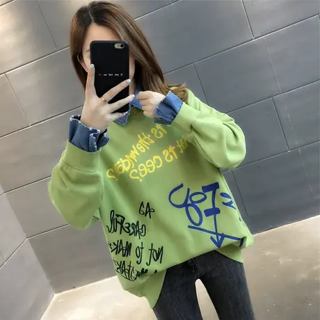 卫衣2024年新款女装韩版春秋季春装春款宽松女士加绒外套爆款上衣商品大图