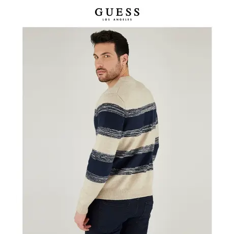 GUESS秋冬季男士舒适保暖通勤极简条纹时尚休闲毛衣-M2BR26Z31G2图片