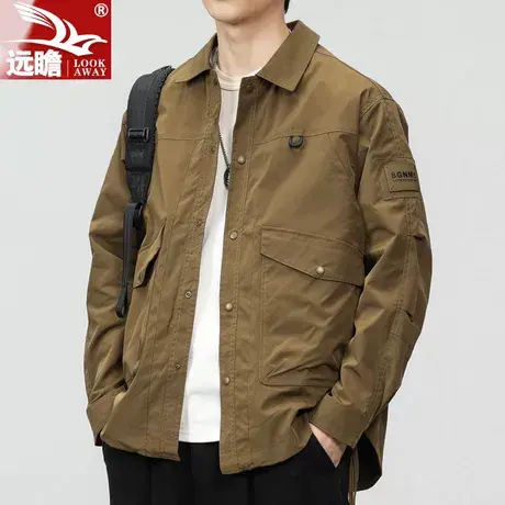 男士外套春秋季2023新款潮牌宽松上衣工装高端百搭翻领休闲夹克男商品大图