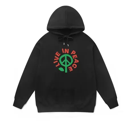 秋冬情侣装卫衣带帽撞色个性小众设计感和平至上西海岸欧美风内搭商品大图