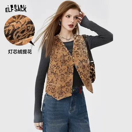 妖精的口袋美拉德复古无袖马甲女2024早春新款设计感新中式穿搭商品大图