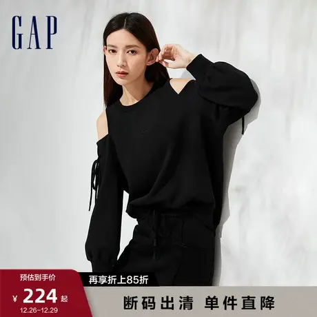【断码优惠】Gap女装早春LOGO宽松微弹廓形高级露肩卫衣889285商品大图