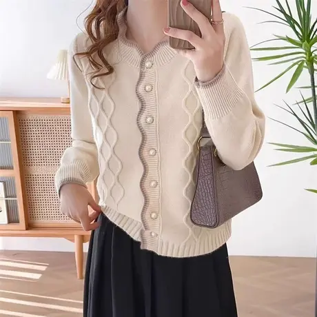 开衫毛衣女款2023新款秋冬内搭外穿美拉德穿搭上衣冬季针织打底衫图片