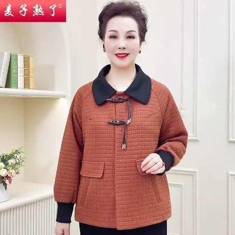 妈妈春装新款外套洋气阔太太夹克秋上衣服贵妇人奶奶中老年人女装商品大图