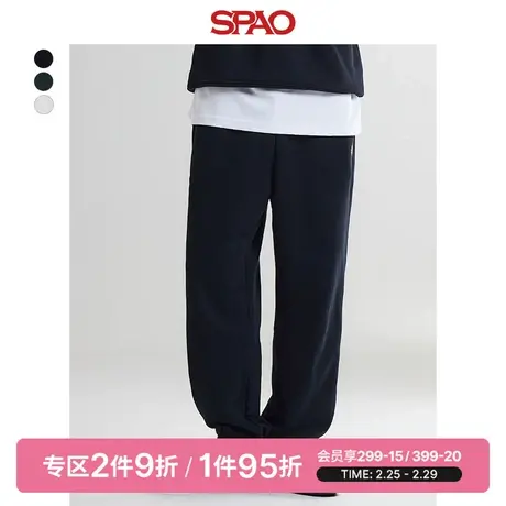 SPAO韩国同款春季新款男女休闲卫裤情侣宽松运动裤SPMTD49C01图片