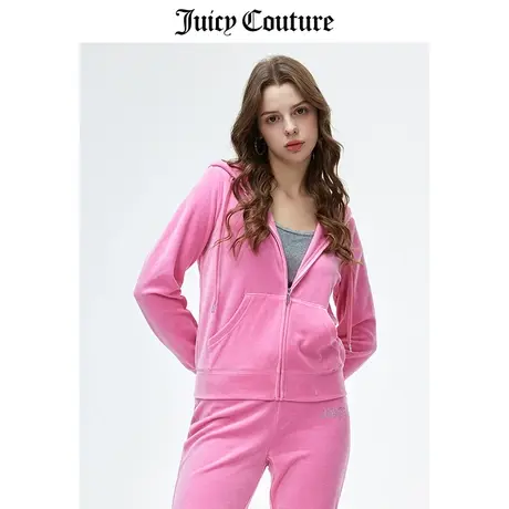 Juicy Couture橘滋外套女春季新款美式休闲轻奢运动天鹅绒夹克商品大图
