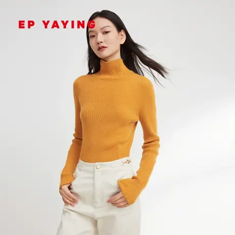 EP YAYING雅莹女装 纯色羊毛半高领针织打底衫 2023秋冬新款9921A商品大图