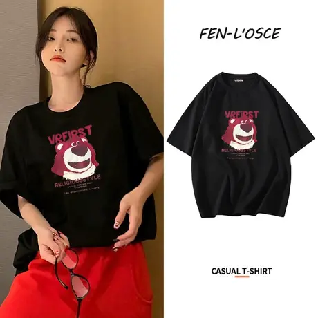 短袖t恤女ins潮2023年新款夏季纯棉设计感小众闺蜜装半袖上衣夏装商品大图