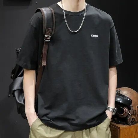 短袖t恤男士宽松大码潮牌夏季2023新款男款衣服重磅300g体恤男装图片