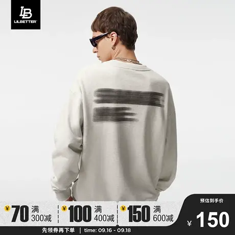 LiLbetter长袖卫衣潮秋冬新款hiphop男装运动休闲上衣圆领外套男商品大图