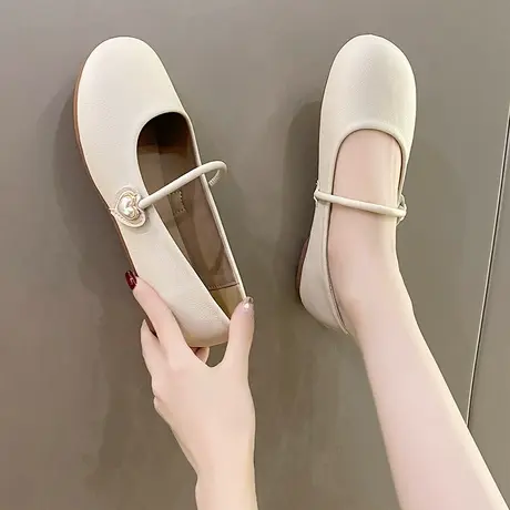 玛丽珍鞋女夏季2023新款气质仙女风淑女鞋百搭单鞋软底平底奶奶鞋图片