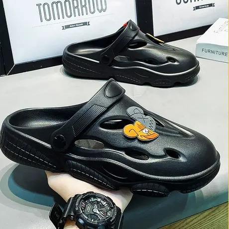 雨鞋男款夏季雨凉鞋情侣踩屎感厨师防滑胶鞋户外防水鞋男士涉水鞋商品大图