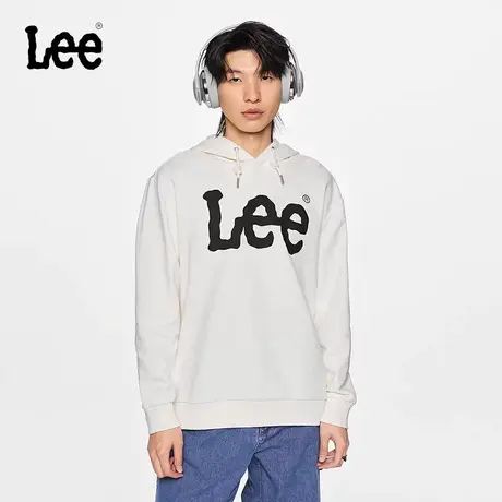 Lee商场同款23秋冬新品舒适版大logo印花男连帽卫衣LMT006776201商品大图