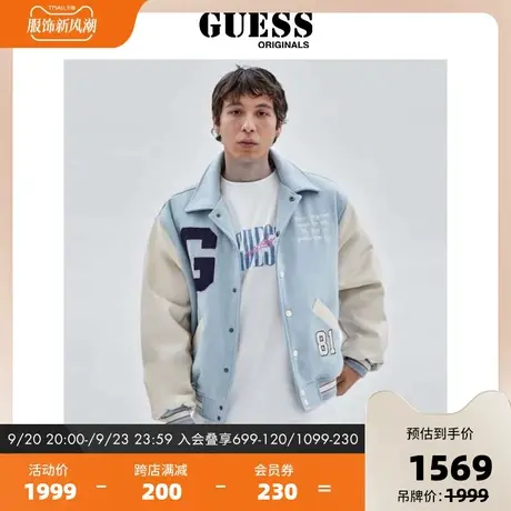 GUESSOriginals23新秋款情侣款美式翻领夹克棒球服-M2RL33WEI00图片