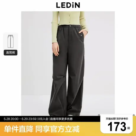 乐町轻工装伞兵裤2024年新款秋季休闲百搭裤子美式复古风阔腿裤商品大图