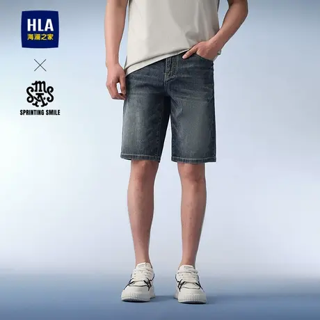 HLA/海澜之家SPRINTING SMILE系列牛仔中裤25春夏新五袋款裤子男商品大图