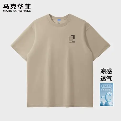 马克华菲美式印花短袖t恤男2025新款夏季日系宽松二本针五分袖潮X图片