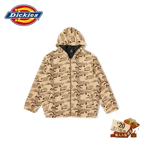 Dickies商场同款23新品秋冬新款仿羊羔绒连帽休闲夹克厚外套图片