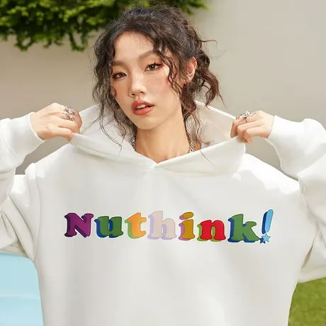 Nuthink大码卫衣美式高街男潮冬季2023新款加肥加大连帽衫外套商品大图