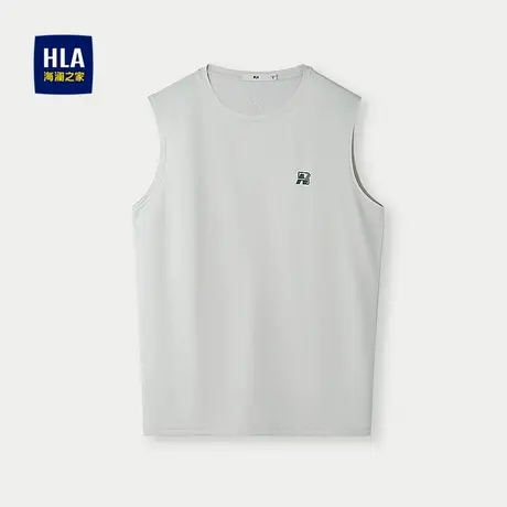 HLA/海澜之家时尚休闲背心25春夏新款圆领撞色字母透气无袖上衣男商品大图