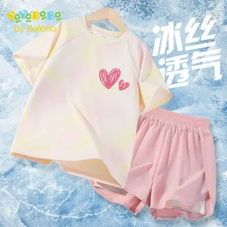 班尼路YBB系列女童套装夏季薄款儿童冰丝短袖运动两件装女孩夏装商品大图