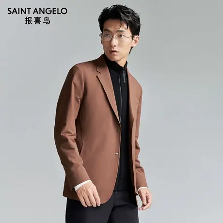 报喜鸟秋季新款男士商务休闲运动西服上衣修身外套纯色百搭便西男图片