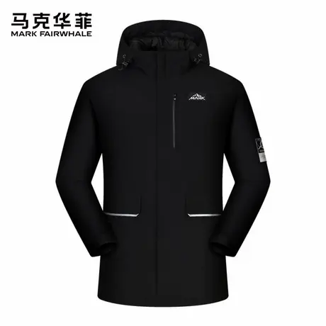 马克华菲男士连帽冲锋外套秋冬防风防水羽绒棉保暖派克服休闲夹克图片
