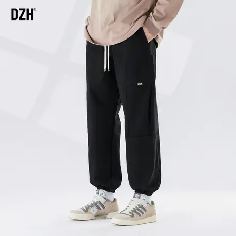 男士束脚裤男款黑色裤子潮流男纯棉休闲裤2023新款秋季男裤工装裤商品大图