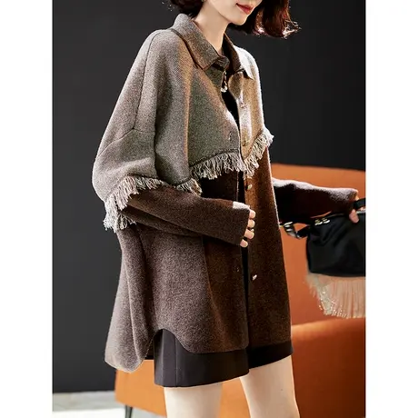 宝诗黎【新品价398元】翻领宽松羊毛开衫外套XM5091商品大图