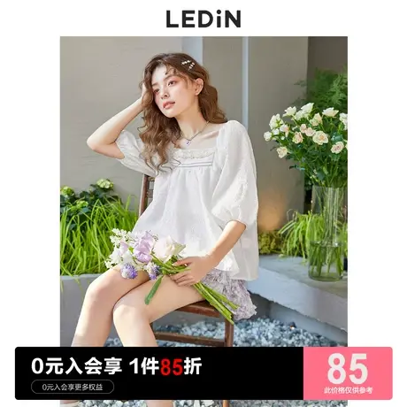 乐町轻透宫廷感上衣2023春季新款雪纺衫女宽松设计感图片