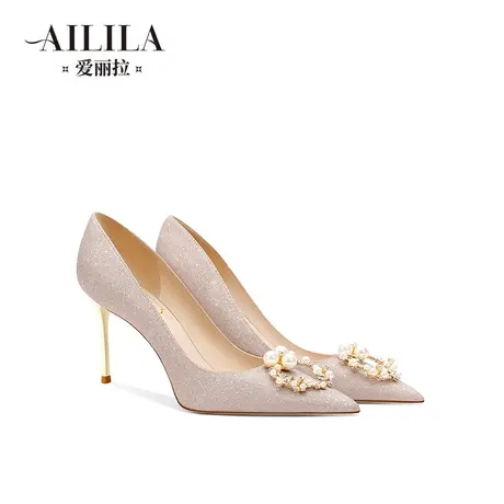 爱丽拉结婚鞋女2024新款春季禾秀婚纱两穿小个子新娘高跟鞋不累脚图片