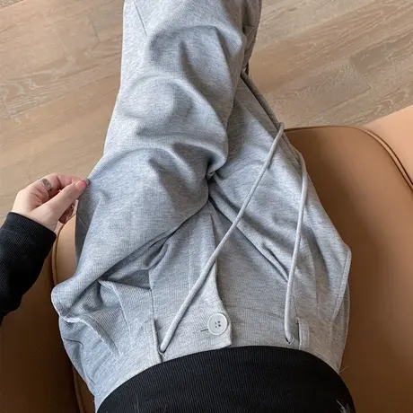 高腰阔腿直筒裤女春秋季薄款百搭宽松显瘦运动休闲拖地长裤ins潮商品大图