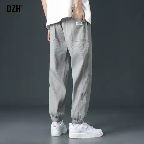 男士灯芯绒裤子男潮牌宽松2023新款束脚休闲裤春夏百搭长裤哈伦裤商品大图