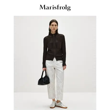 【商场同款】玛丝菲尔2024春季新款百搭九分休闲直筒裤长裤女商品大图