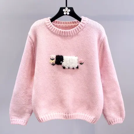 高级感软糯卡通小羊毛衣女冬季2023新款宽松慵懒风加厚套头针织衫商品大图