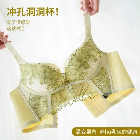霞黛芳量子磁疗温变养护无钢圈文胸刺绣国风透气孔聚拢调整型内衣商品大图