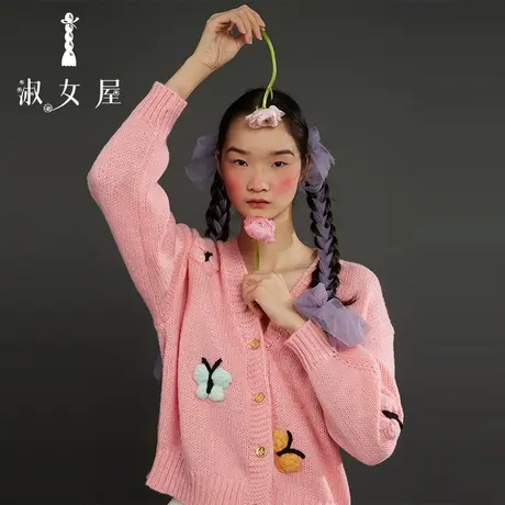 淑女屋官方旗舰店立体蝴蝶毛衣图片