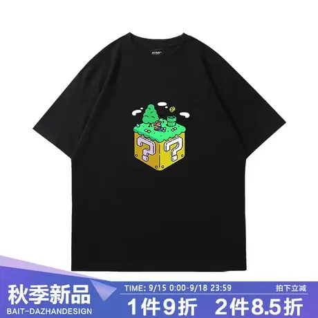 日系卡通马里奥兄弟超级玛丽短袖t恤衫男女学生宽松纯棉半袖衣服商品大图