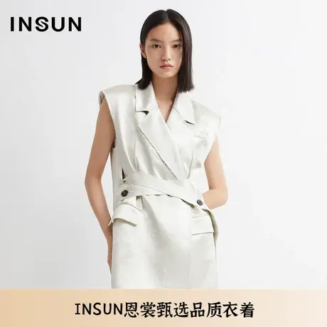 INSUN恩裳夏季微流苏边腰带潮流三醋酸马甲图片