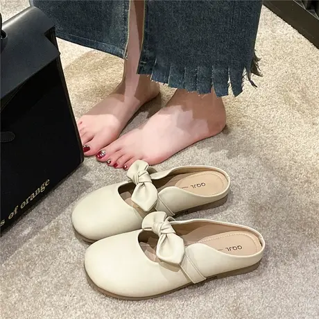 包头半拖鞋女夏季外穿2024新款法式仙女风配裙子孕妇凉拖半托单鞋图片