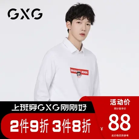 【新品】GXG【卡通人物】春季新品时尚百搭运动风纯棉t恤长袖上衣商品大图